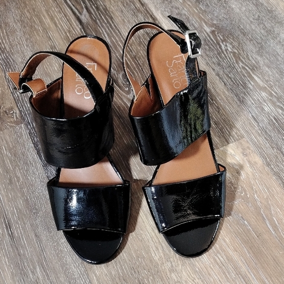 Franco Sarto Black Sandals Sleek Design - Picture 8 of 8